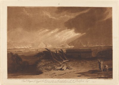 De Vijfde Plaag van Egypte, gepubliceerd 1808 door Joseph Mallord William Turner