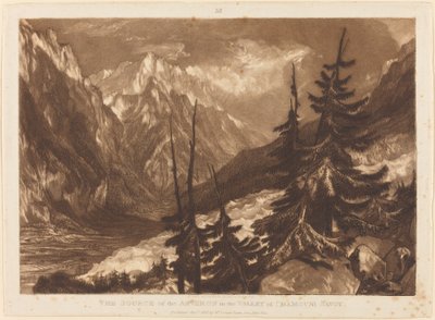 De bron van de Arveron, gepubliceerd 1816 door Joseph Mallord William Turner
