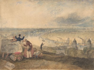 Uitzicht op Londen vanuit Greenwich, 1825 door Joseph Mallord William Turner