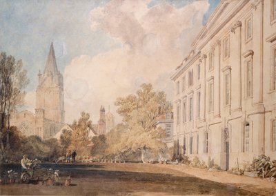 Uitzicht op de kathedraal van Christ Church en een deel van Corpus Christi College, 1803-1804 door Joseph Mallord William Turner