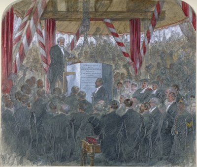 Legging van de Hoofdsteen van Holborn Viaduct, City of London, 3 juni 1867 door JP