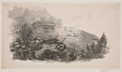 Berglandschap bij Meiringen door J.P. Møller