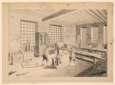 Een werkplaats van een meubelmaker uit Diderot