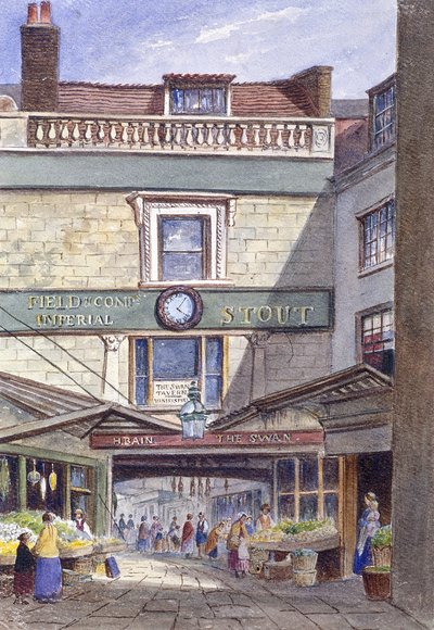 Swan Inn, Leadenhall Market, Londen, c1870 door JT Wilson