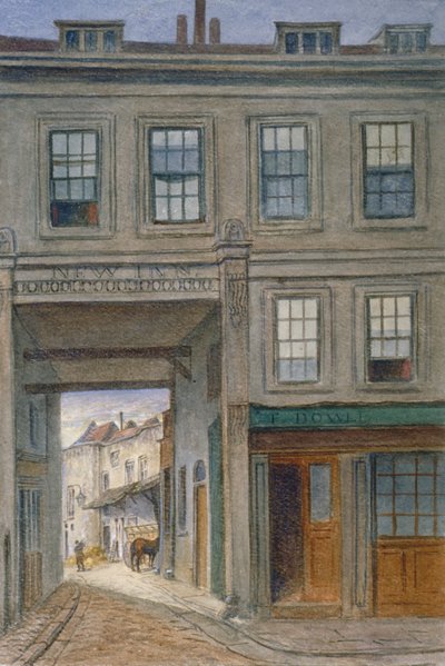 Uitzicht op New Inn, Old Bailey, City of London, 1868 door JT Wilson