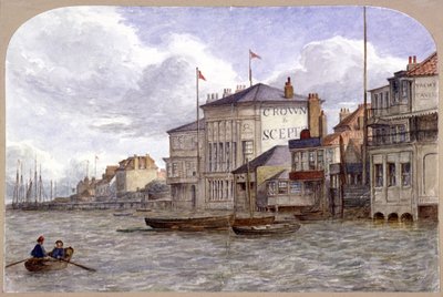Uitzicht op de Crown And Sceptre Inn, Greenwich, Londen, ca. 1870 door JT Wilson