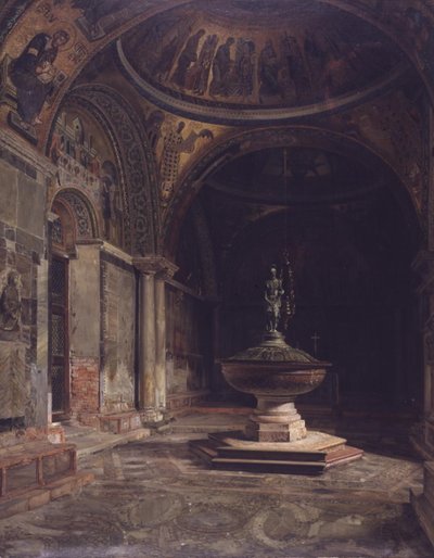 Het Interieur van de Doopkapel in de Marcuskerk in Venetië door J.Th. Hansen