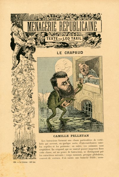 Menagerie Republicaine Humoristische galerij van de belangrijkste personages van de Derde Republiek, nummer 29, Satirique en Couleurs door J. (1847 1892) Blass