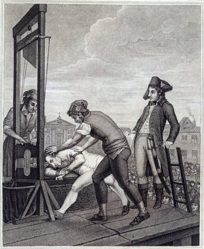 De executie van Maximilien de Robespierre (gravure) door J. (after) Beys