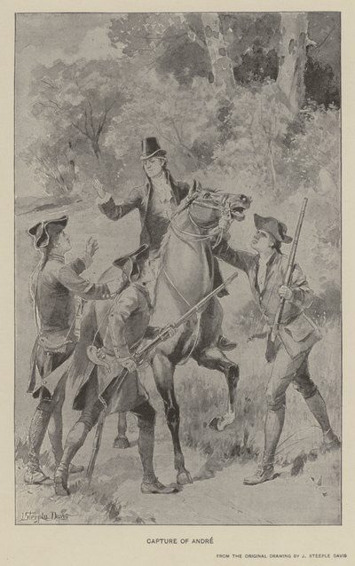 Gevangenneming van Andre (litho) door J. (after) Steeple Davis
