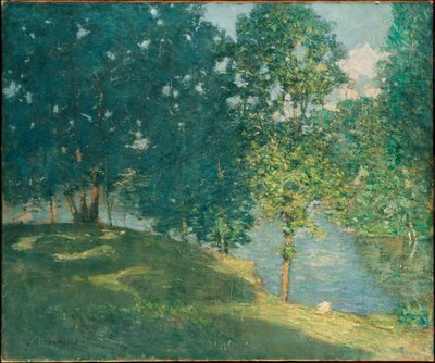 Middag bij de vijver door J. Alden Weir