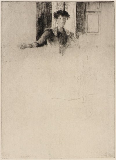 Schets bij het raam door J. Alden Weir