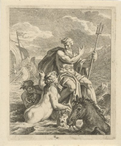Zeelandschap met Thetis en Neptunus door J. Alexander Janssens