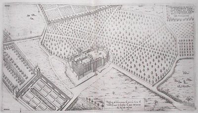 Chateau de Vallery met tuinen, park en deel van de wijngaard, uit 