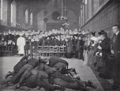 Pannenkoek Gooien op Westminster School, De Greeze door J. Benjamin Stone