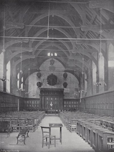 Pannenkoek Gooien op Westminster School, de Grote Hal door J. Benjamin Stone