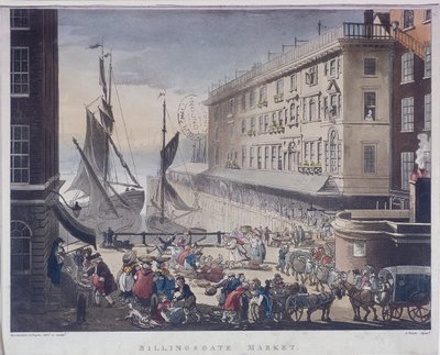 Billingsgate Markt en Kade, Londen door J Bluck