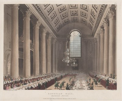 Egyptische Hal, Mansion House, 1 januari 1809 door J. Bluck