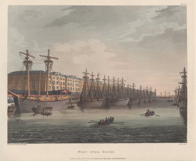 West India Docks, 1 januari 1810 door J. Bluck