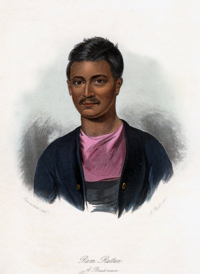 Ram Ruttun. Een Brahmaan, ca. 1840 door J. Bull