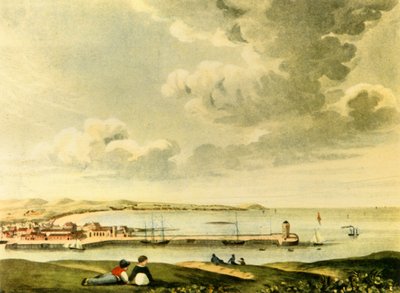 Uitzicht op de baai en pier van Douglas, Isle of Man, 19e eeuw, 1946 door J. Burman