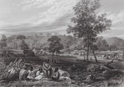 Australië: Mount Laura, Camperdown (gravure) door J. C. Armytage