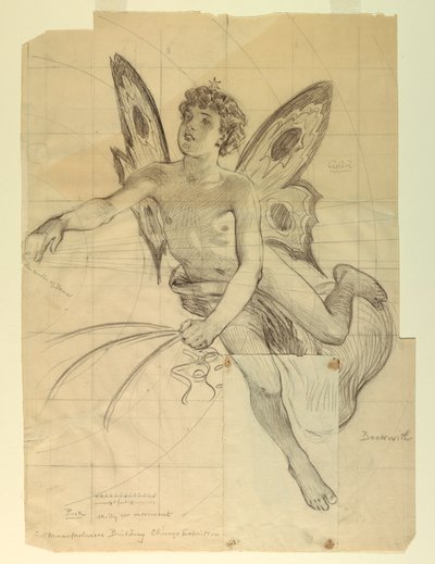 Puck, Studie voor Fabrieken en Vrije Kunsten Gebouw, Wereldtentoonstelling, Chicago, IL door J. Carroll Beckwith