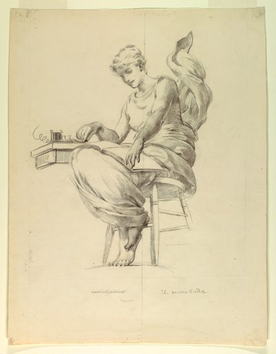 De Morse Code, Studie voor "Elektriciteit toegepast op Handel," Gebouw voor Manufacturen en Vrije Kunsten, Wereldtentoonstelling, Chicago, IL door J. Carroll Beckwith