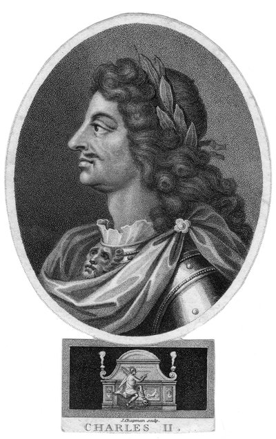 Karel II, koning van Engeland, Schotland en Ierland, 19e eeuw door J. Chapman