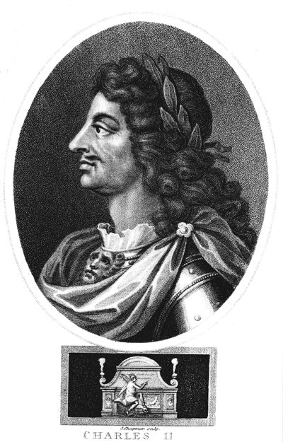 Karel II, koning van Groot-Brittannië en Ierland 1660-1685, ca. 1810 door J. Chapman