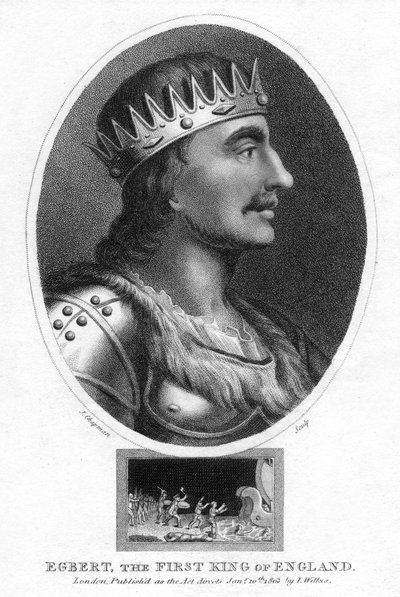 Koning Egbert van Wessex, eerste koning van heel Engeland, 1803 door J. Chapman