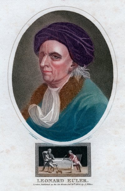 Leonhard Euler, 18e-eeuwse Zwitserse wiskundige en natuurkundige, 1804 door J. Chapman
