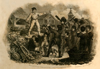 Masaniello toespreekt het volk van Napels, 1821 door J. Chapman