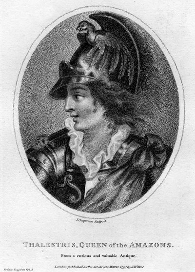 Thalestris, mythische Koningin van de Amazones, 1797 door J. Chapman