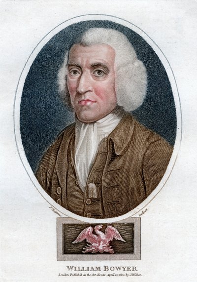William Bowyer, 18e eeuw Engelse drukker en literair redacteur, 1800 door J. Chapman