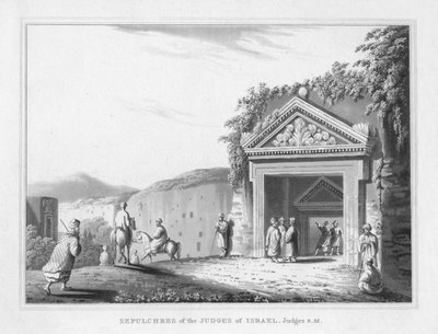 Grafstenen van de rechters van Israël. Rechters 8.32., 1830 door J. Clarke