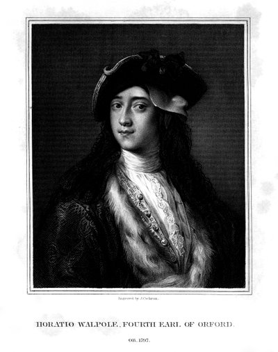 Horace Walpole, 4e graaf van Orford, politicus, schrijver, architectonisch vernieuwer door J. Cochran