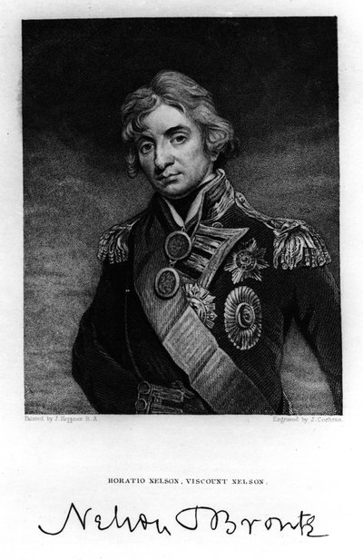 Horatio Nelson, 1e burggraaf Nelson, Engelse marinecommandant, 19e eeuw door J. Cochran