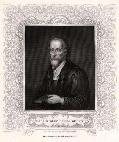 Nicholas Ridley, bisschop van Londen, 19e eeuw door J. Cochran