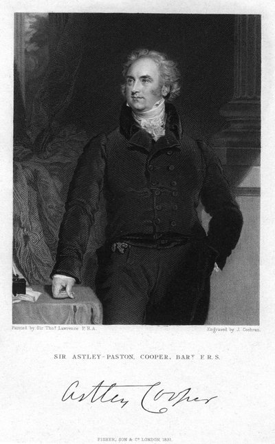 Sir Astley Paston Cooper, 1e baronet, Engelse chirurg en anatoom door J. Cochran