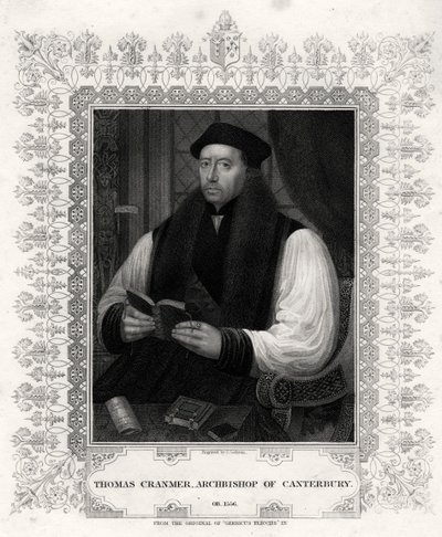 Thomas Cranmer, Aartsbisschop van Canterbury, 19e eeuw door J. Cochran
