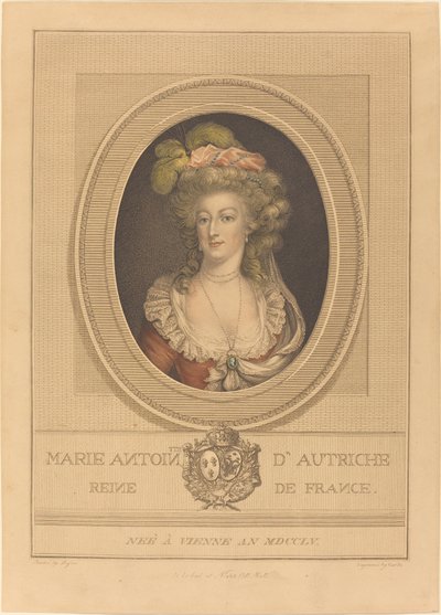 Marie-Antoinette door J. Curtis after Joseph Boze