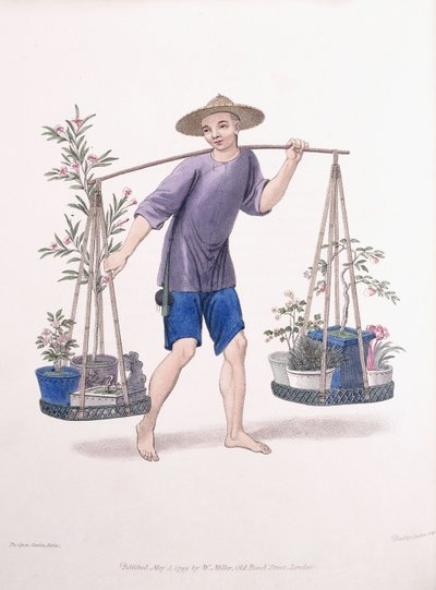 Een drager met fruitbomen en bloemen, c.1800-01 door J Dadley