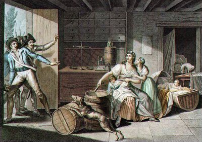 Episode van de Vendée-oorlog: een jonge vrouw uit door J. F. (after) Cazenave