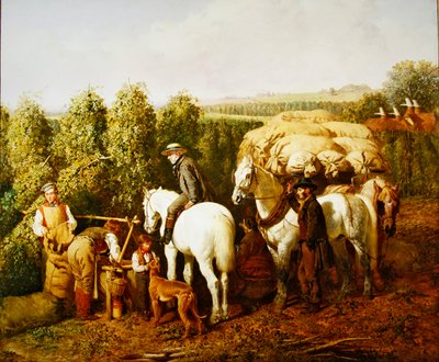 Een Kentish hop-tuin door J. F. and Bright H. Herring Snr.