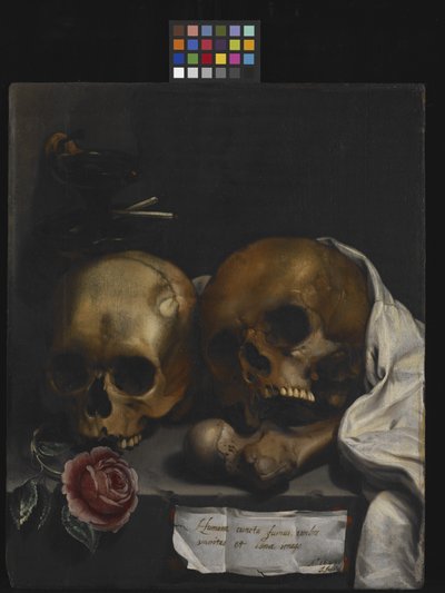 Vanitas stilleven door J Falk