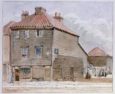 Uitzicht op een oud huis in High Street, Lambeth door J. Findley