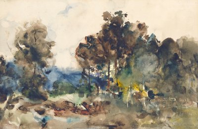 Landschapsschets door J. Frank Currier