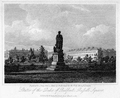 Standbeeld van de hertog van Bedford, Russell Square, Bloomsbury, Londen door J. Greig