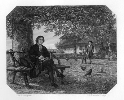 Hubert Kornelisz en Justus van Effen, ca. 1870 door J. H. Rennefeld